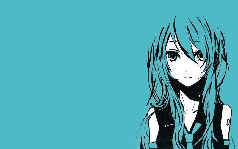 Anime Girl with Blue Hair — Neutral, Eyes