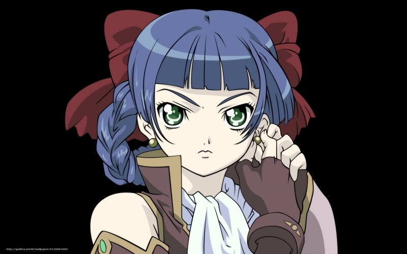 Anime Girl with Blue Hair — Neutral, Green Eyes