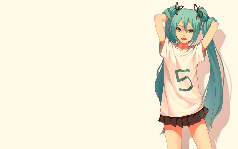 Anime Girl with Blue Hair — Neutral, T-shirt