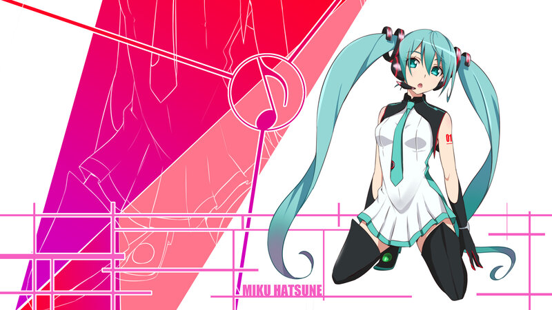 Anime Girl with Blue Hair — Pink, Dynamic, Digital Art
