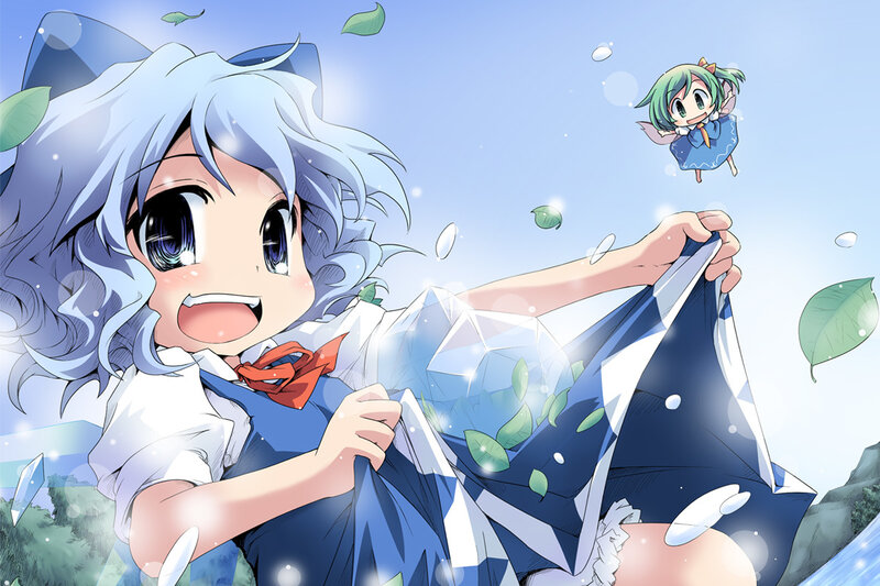 Anime Girl with Blue Hair — Playful, Afternoon