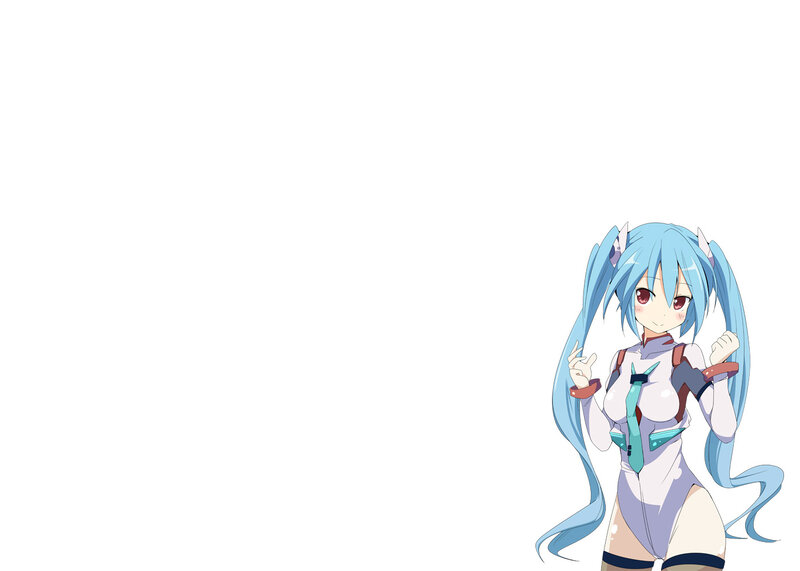 Anime Girl with Blue Hair — Playful, Blue Hair