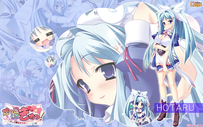 Anime Girl with Blue Hair — Playful, Character