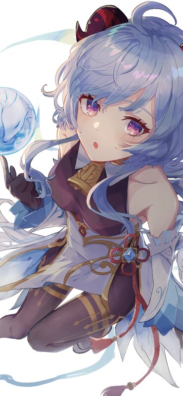 Anime Girl with Blue Hair — Playful, Digital Art, Magic Sphere