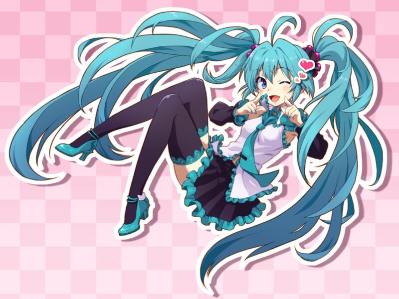 Anime Girl with Blue Hair — Playful, Digital Art