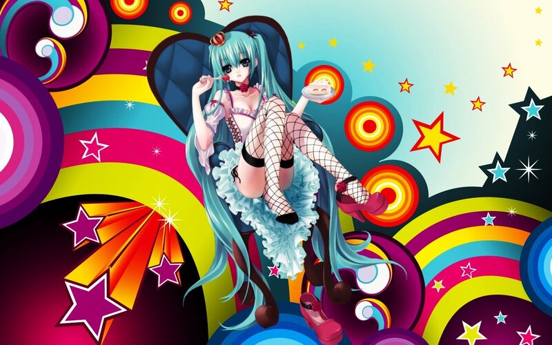 Anime Girl with Blue Hair — Playful, Vibrant