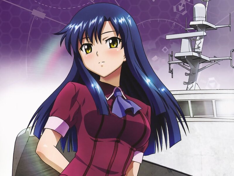 Anime Girl with Blue Hair — Purple, Determined, Ship