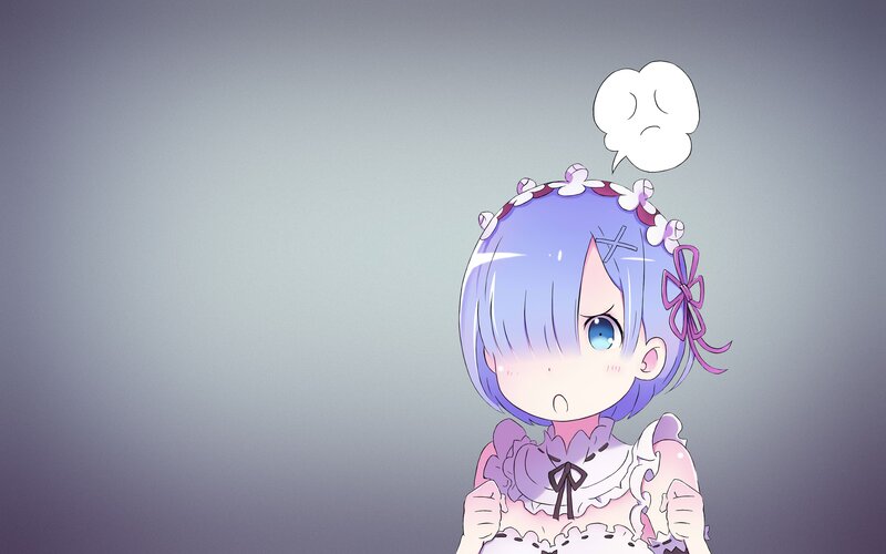 Anime Girl with Blue Hair — Purple, Neutral, Hair Bow