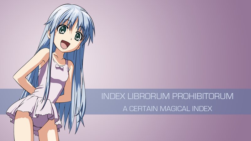 Anime Girl with Blue Hair — Purple, Playful, Text Overlay