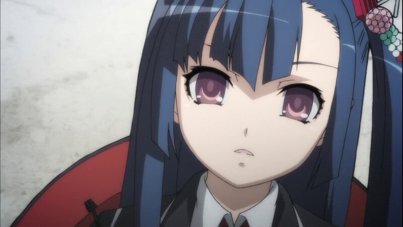 Anime Girl with Blue Hair — Sad, School Uniform