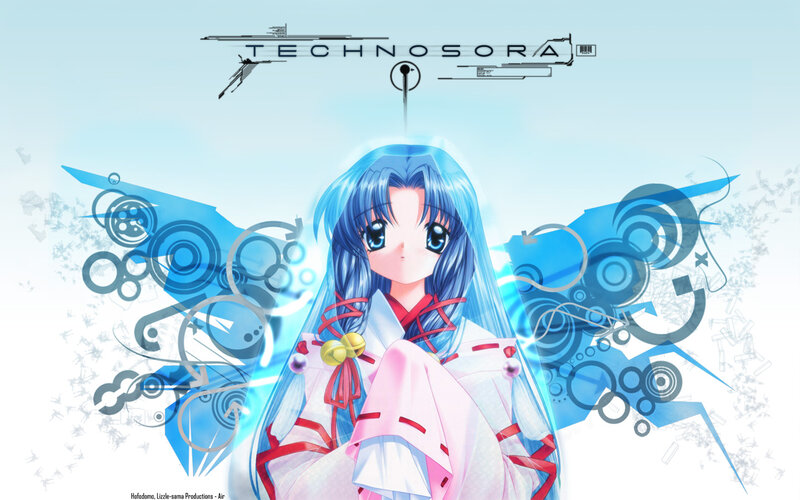 Anime Girl with Blue Hair — Serene, Blue Wings