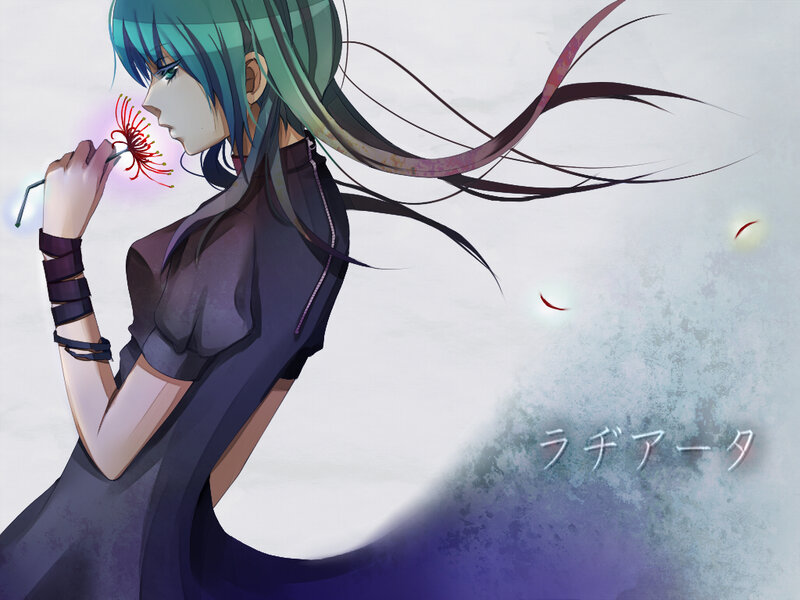 Anime Girl with Blue Hair — Serene, Digital Art