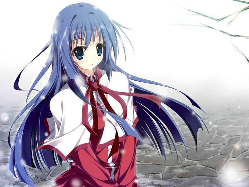 Anime Girl with Blue Hair — Serene, School Uniform
