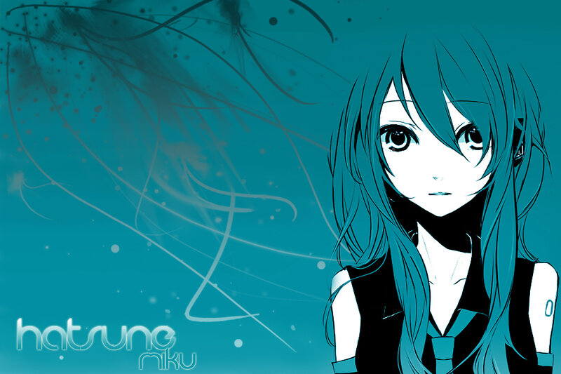 Anime Girl with Blue Hair — Teal, Calm