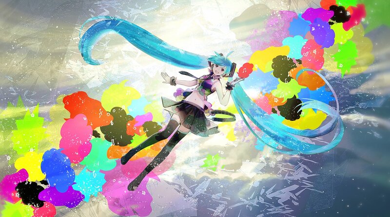 Anime Girl with Blue Hair — Vibrant, Energetic