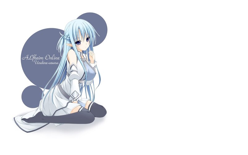 Anime Girl with Blue Hair — White, Calm, Elf Ears, White Dress