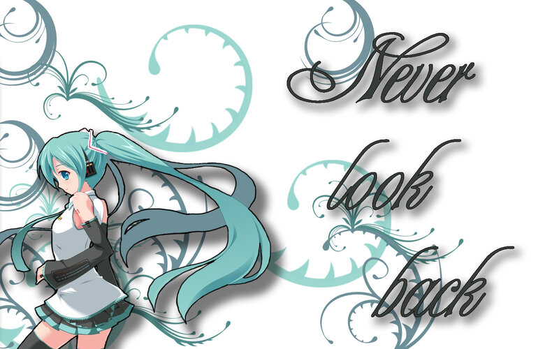 Anime Girl with Blue Hair — White, Dramatic