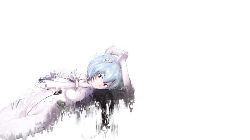 Anime Girl with Blue Hair — White, Dramatic, White Suit