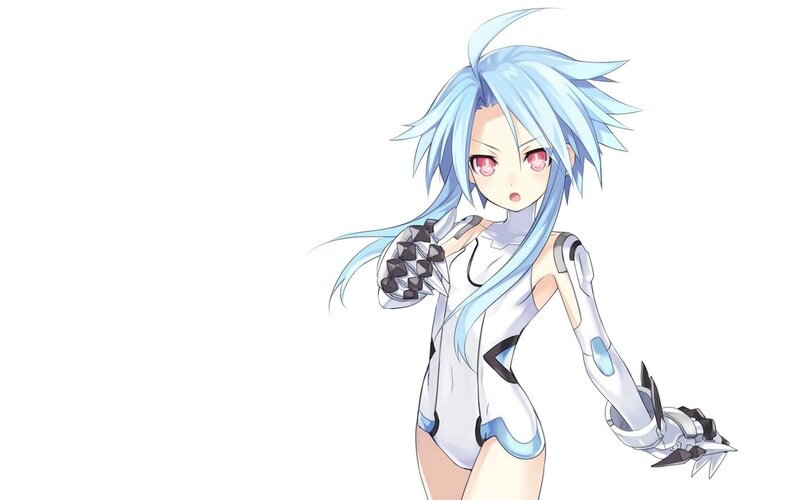 Anime Girl with Blue Hair — White, Neutral, Mecha Suit