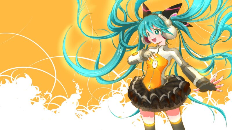 Anime Girl with Blue Hair — Yellow, Energetic