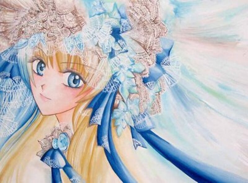 Anime girl with blue hat