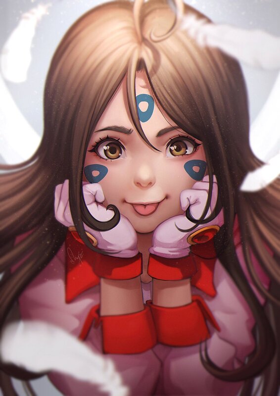 Anime Girl with Blue Marks