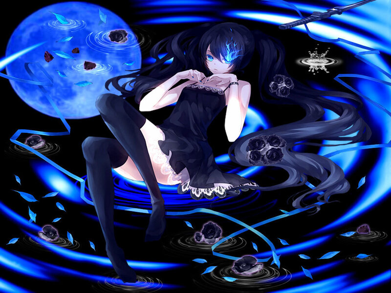 Anime girl with blue moon