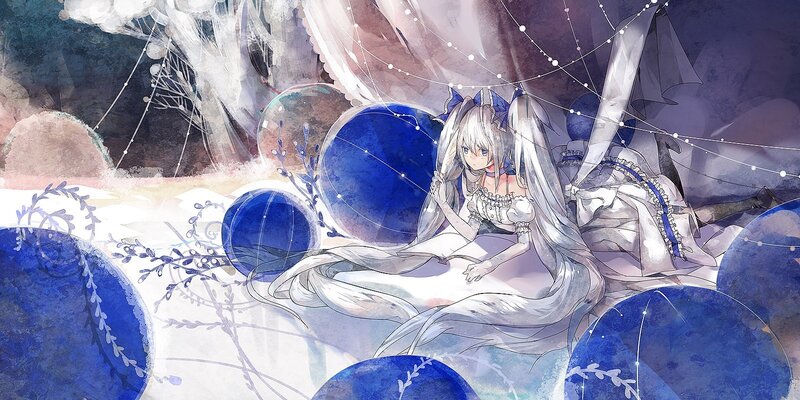 Anime girl with blue orbs