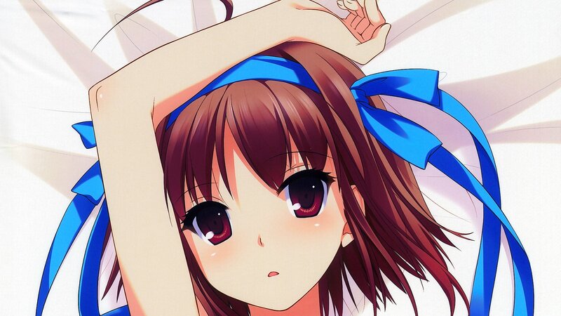 Anime Girl with Blue Ribbon — Calm