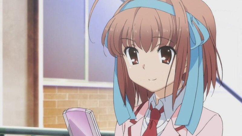 anime girl with blue ribbon