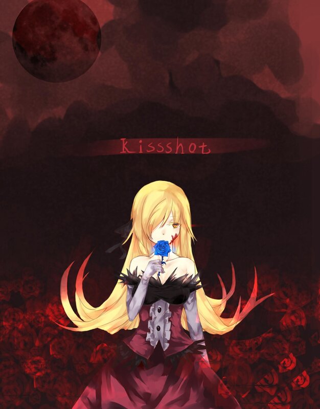 Anime girl with blue rose