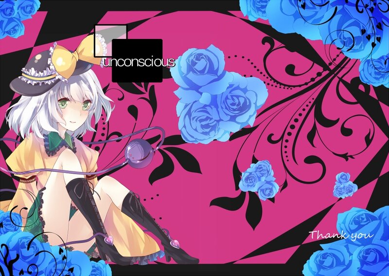 Anime girl with blue roses