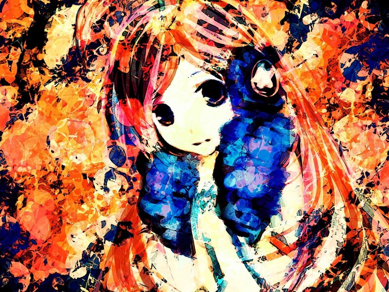 Anime Girl with Blue Scarf