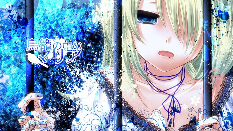 Anime girl with blue splashes