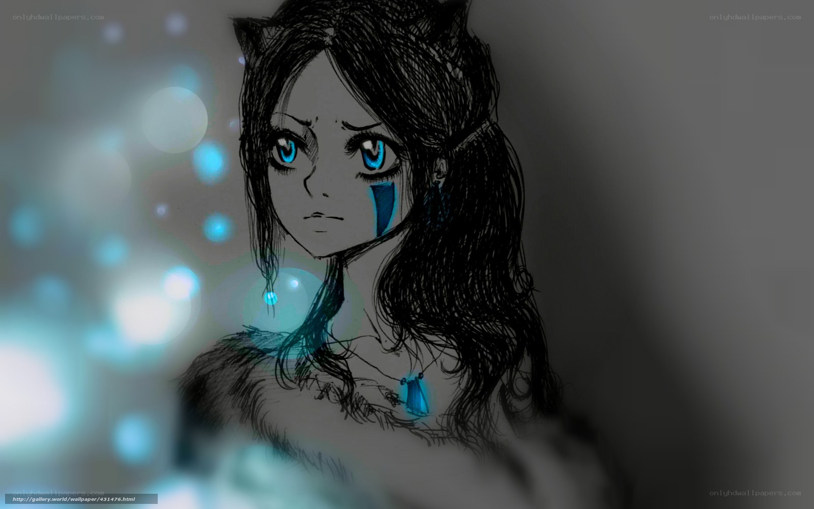 anime girl with blue tears