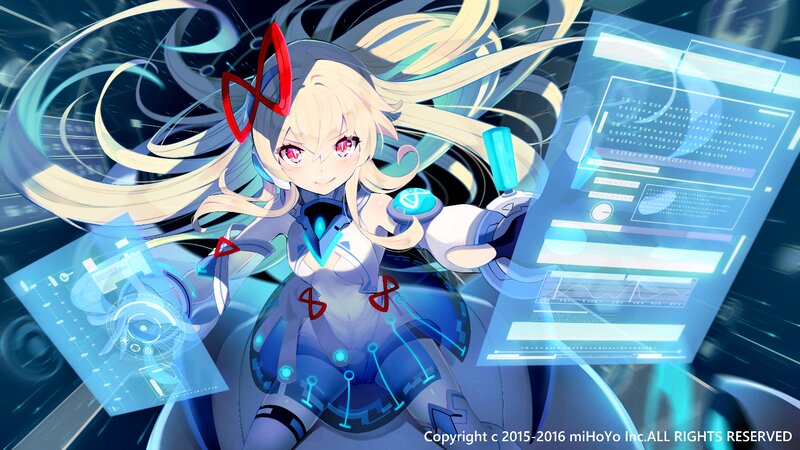 Anime Girl with Blue Tech