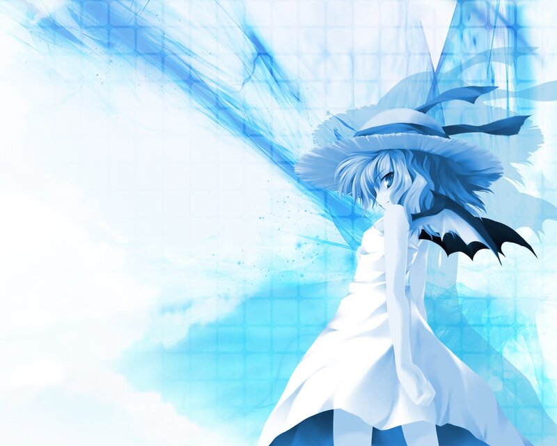 anime girl with blue wings