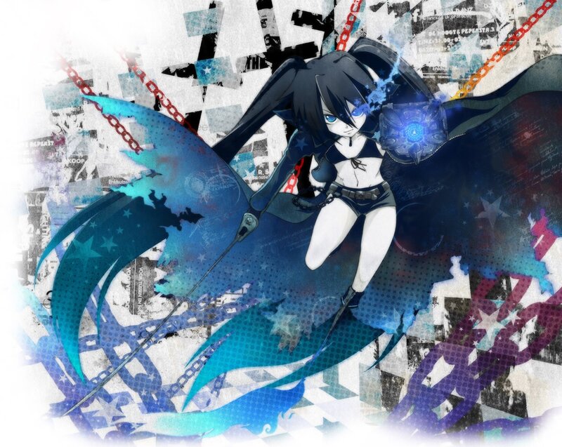 Anime Girl with Blue Wings — Dramatic, Digital Art