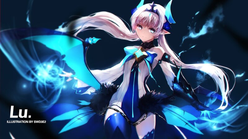 Anime Girl with Blue Wings — Dramatic, Night, Digital Art