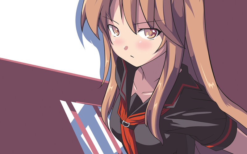 anime girl with blush