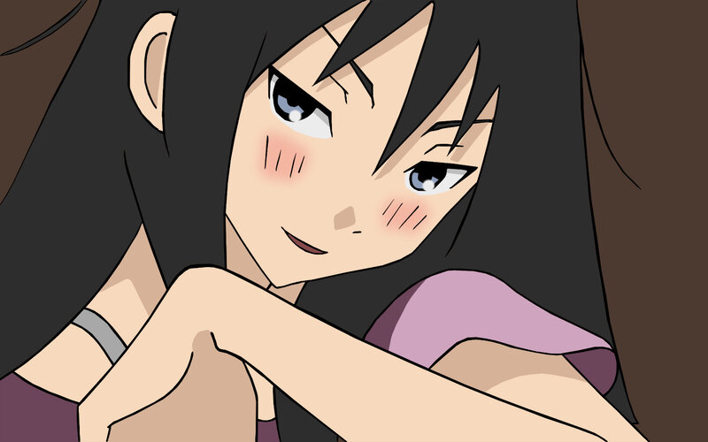 anime girl with blush