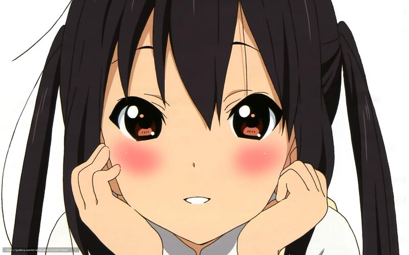Anime Girl with Blush — Black, Innocent