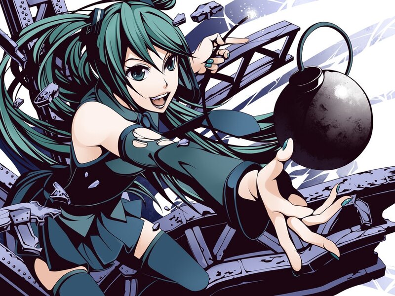 Anime girl with bomb