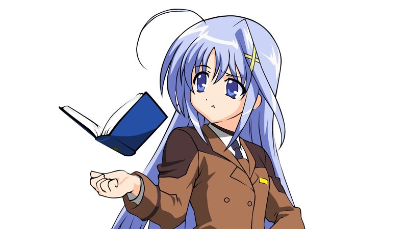 anime girl with book