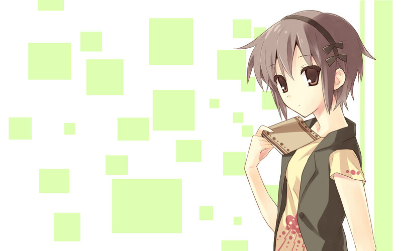 anime girl with book