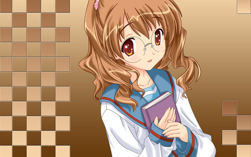 anime girl with book