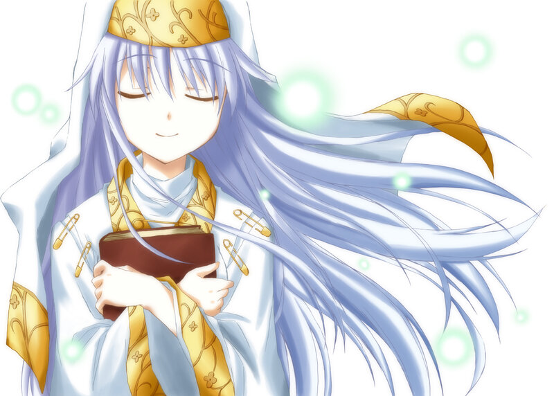 anime girl with book