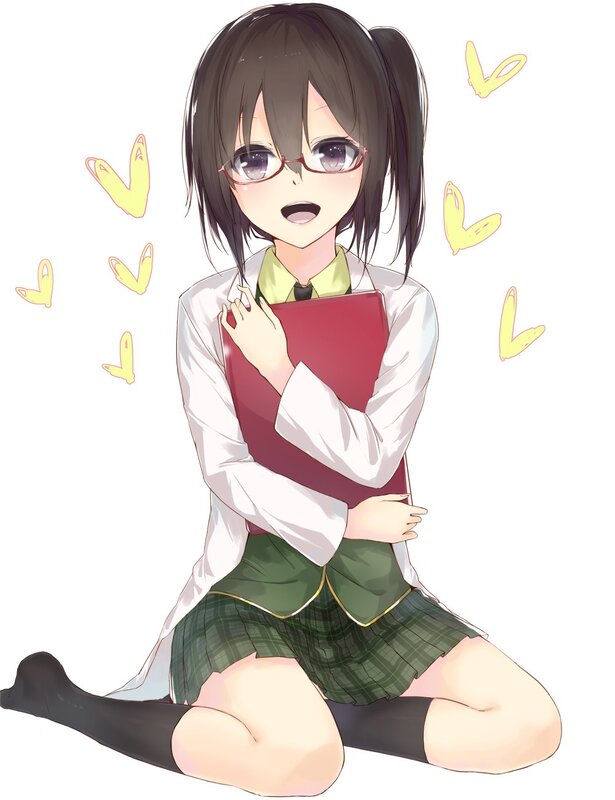 anime girl with book