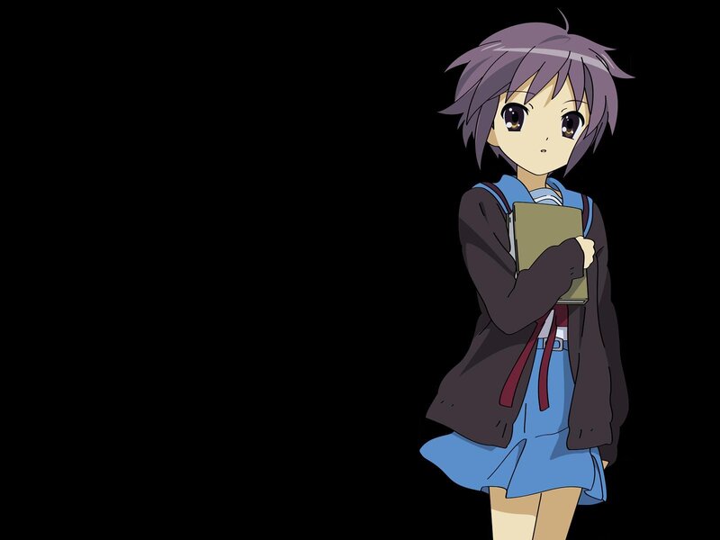 anime girl with book