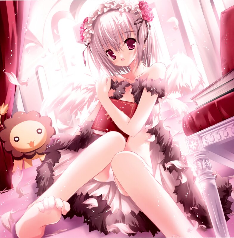 Anime girl with book and doll